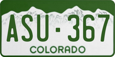 CO license plate ASU367