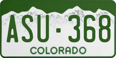 CO license plate ASU368