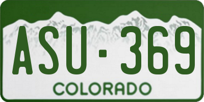CO license plate ASU369