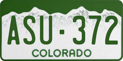 CO license plate ASU372
