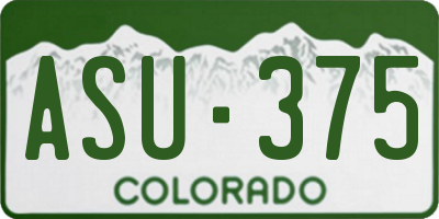 CO license plate ASU375