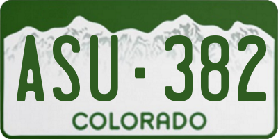 CO license plate ASU382