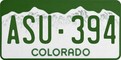 CO license plate ASU394