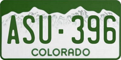 CO license plate ASU396