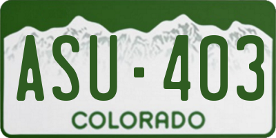 CO license plate ASU403