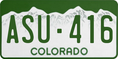 CO license plate ASU416