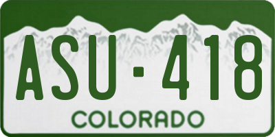 CO license plate ASU418