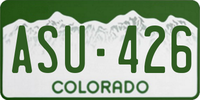 CO license plate ASU426