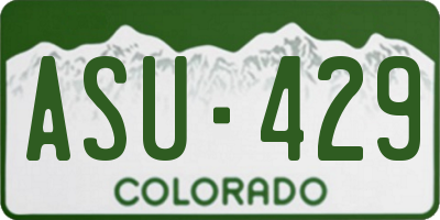 CO license plate ASU429