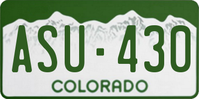 CO license plate ASU430