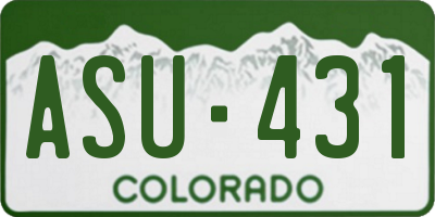 CO license plate ASU431