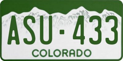 CO license plate ASU433