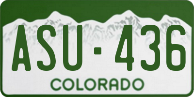 CO license plate ASU436
