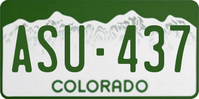 CO license plate ASU437
