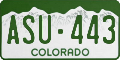 CO license plate ASU443