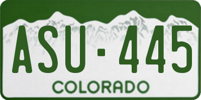 CO license plate ASU445