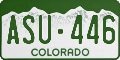 CO license plate ASU446