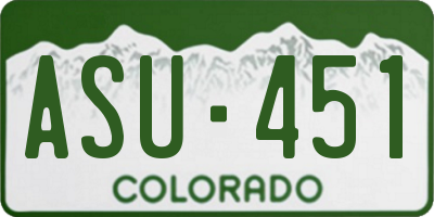 CO license plate ASU451