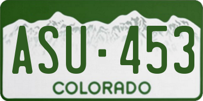 CO license plate ASU453