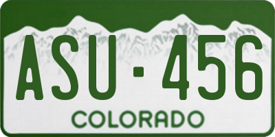 CO license plate ASU456