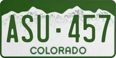 CO license plate ASU457
