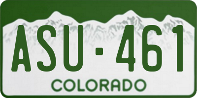 CO license plate ASU461