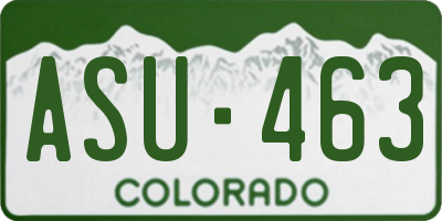CO license plate ASU463