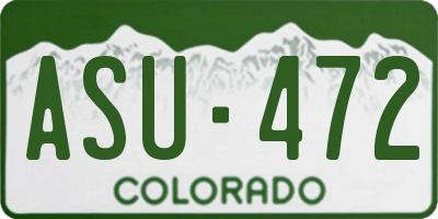 CO license plate ASU472