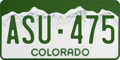 CO license plate ASU475
