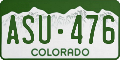 CO license plate ASU476