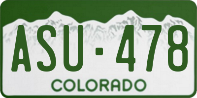 CO license plate ASU478