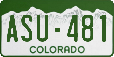 CO license plate ASU481