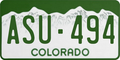 CO license plate ASU494