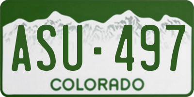CO license plate ASU497