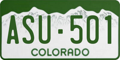 CO license plate ASU501