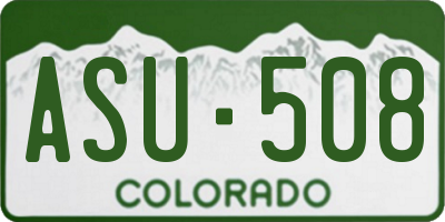CO license plate ASU508