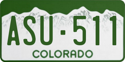 CO license plate ASU511