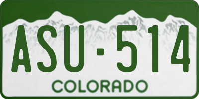 CO license plate ASU514
