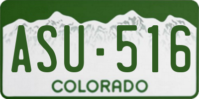 CO license plate ASU516