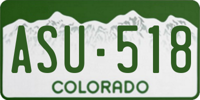 CO license plate ASU518