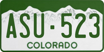 CO license plate ASU523