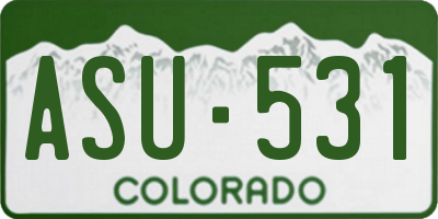 CO license plate ASU531