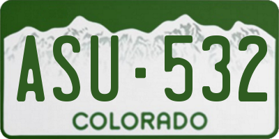 CO license plate ASU532