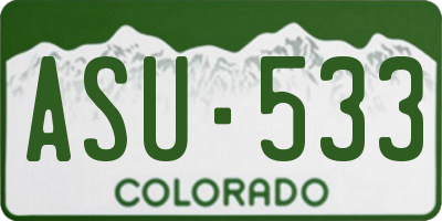 CO license plate ASU533