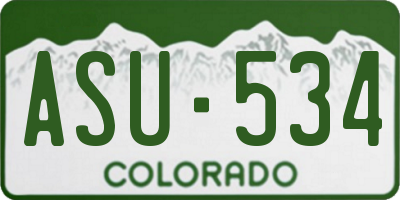 CO license plate ASU534