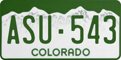 CO license plate ASU543