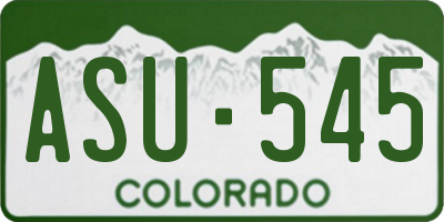 CO license plate ASU545