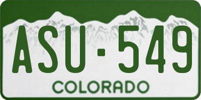 CO license plate ASU549