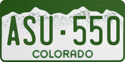 CO license plate ASU550