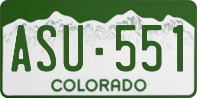 CO license plate ASU551